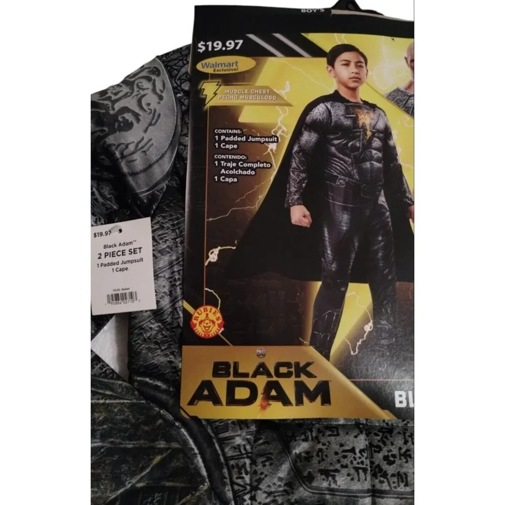 Black Adam Boys 2 Piece Padded Costume Medium 8 New Halloween Cosplay